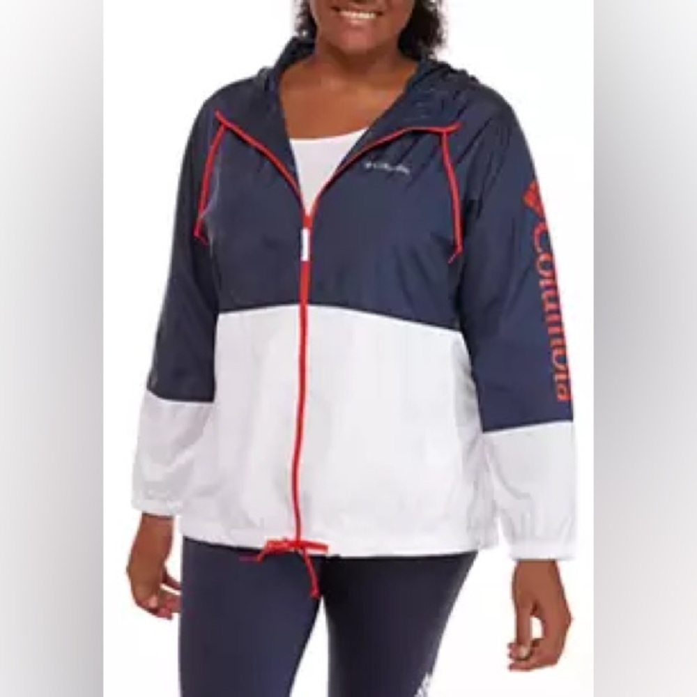 Columbia Plus Size Logo Flash Forward™ Windbreaker
Navy & White w/ Red Accents - Picture 6 of 8